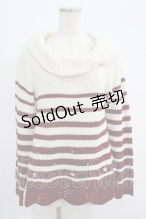 画像: axes femme / ボーダーニット M オフ/ワイン H-25-09-06-038-AX-TO-NS-ZH