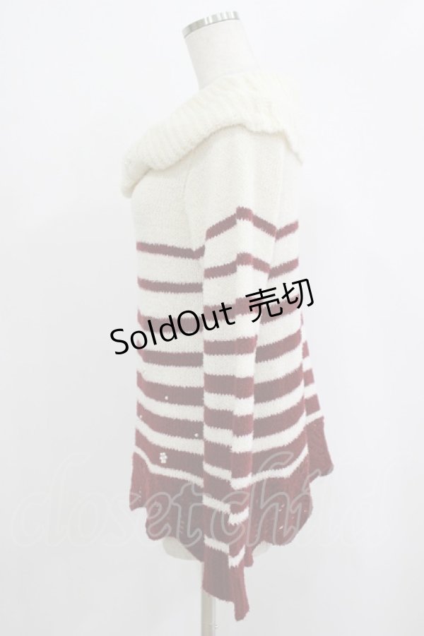 画像2: axes femme / ボーダーニット M オフ/ワイン H-25-09-06-038-AX-TO-NS-ZH (2)