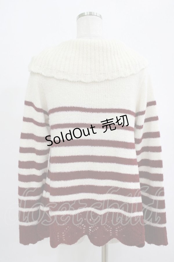 画像3: axes femme / ボーダーニット M オフ/ワイン H-25-09-06-038-AX-TO-NS-ZH (3)