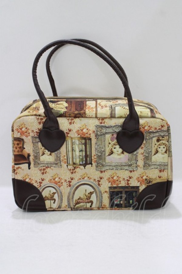 画像1: BABY,THE STARS SHINE BRIGHT / mon petit chouchou柄ボストンバッグ  生成り H-25-09-06-041-BA-BG-NS-ZH (1)