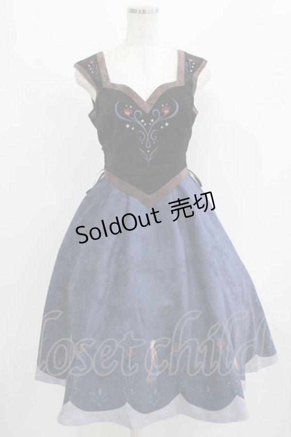 画像1: Secret Honey / スノーマウンテン ジャンパードレス(Frozen Anna ver.) Free ブラック/ネイビー H-25-09-06-007-CA-OP-NS-ZH (1)