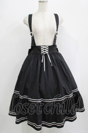 画像: metamorphose / 【プラスサイズ】セーラー肩ひも付きスカート プラスサイズ ブラック H-25-09-06-009-ME-SK-NS-ZH