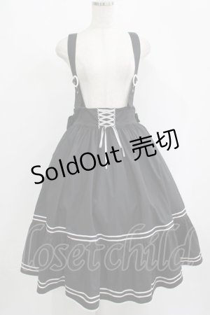 画像: metamorphose / 【プラスサイズ】セーラー肩ひも付きスカート プラスサイズ ブラック H-25-09-06-009-ME-SK-NS-ZH