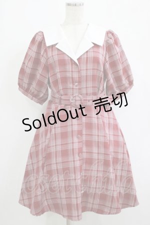 画像: DearMyLoveRose / オープンカラーオトナフレンチワンピース 3L ワイン H-25-09-06-015-EL-OP-NS-ZH