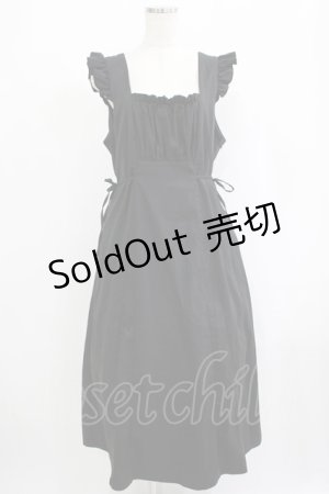 画像: DearMyLoveRose / サイドリボンフリルロングジャンスカワンピース 3L ブラック H-25-09-06-019-EL-OP-NS-ZH