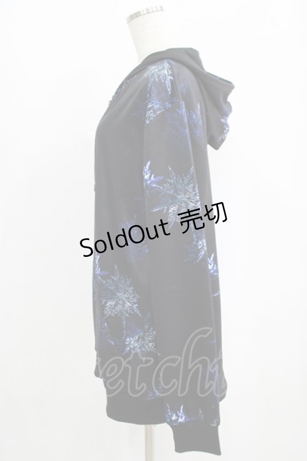 画像2: NieR Clothing / 総柄ZIPパーカー  黒 H-25-09-07-025-PU-TO-KB-ZH (2)