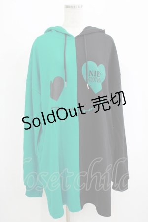 画像: NieR Clothing / TWO-TONE LONG PARKA  ブラック×グリーン H-25-09-07-029-PU-TO-KB-ZH