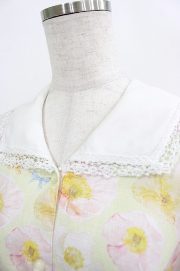 画像5: Melody BasKet / Blooming poppyフロントボタンワンピース M イエロー H-25-09-07-004-LO-OP-KB-ZT340 (5)