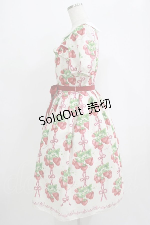 画像2: Emily Temple cute / Strawberry Ribbon treeワンピース M アイボリー H-25-09-07-001-ET-OP-KB-ZH (2)