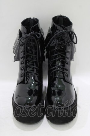 画像: NieR Clothing / WING厚底ブーツ EU37(約23.5cm) ブラック H-25-09-07-078-PU-SH-KB-ZH