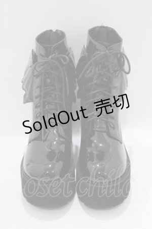 画像: NieR Clothing / WING厚底ブーツ EU37(約23.5cm) ブラック H-25-09-07-078-PU-SH-KB-ZH