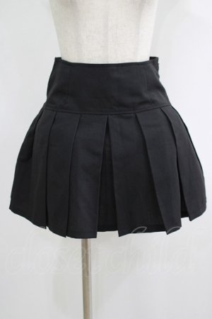 画像: NieR Clothing / レースアッププリーツミニスカート  黒 H-25-09-07-010-PU-SK-KB-ZH