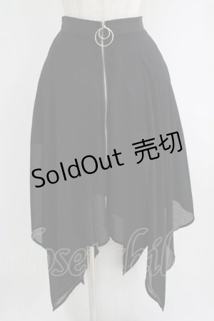 画像: NieR Clothing / フロントZIPシアーレイヤード風スカート  黒 H-25-09-07-011-PU-SK-KB-ZH