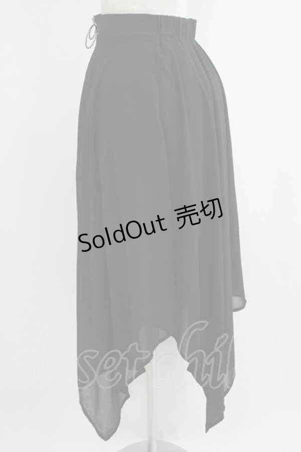 画像2: NieR Clothing / フロントZIPシアーレイヤード風スカート  黒 H-25-09-07-011-PU-SK-KB-ZH (2)