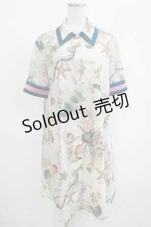 画像: MILK / sea creaturesシャツワンピース  グリーン H-25-09-07-016-ML-OP-KB-ZH