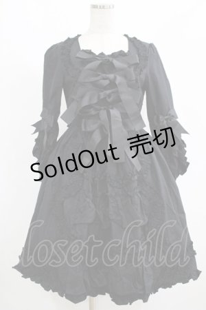 画像: AND ROMEO / グログランリボンワンピース Free ブラック H-25-09-08-027-LO-OP-NS-ZH