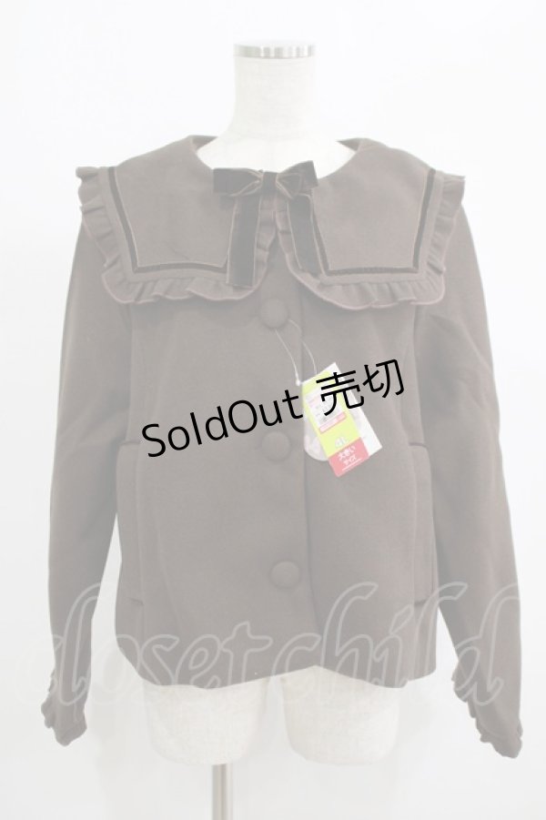画像1: m petit by misako / AM*セーラーショートコート 4L ブラウン H-25-09-08-031-LO-CO-NS-ZT-C046 (1)