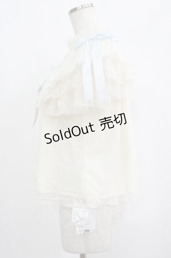 画像2: Hoshibako Works / リボンミルフィーユブラウス Free サックス H-25-09-08-042-LO-BL-NS-ZH (2)