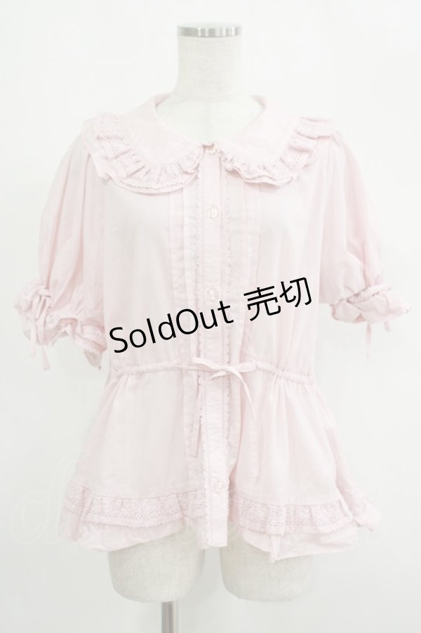 画像1: Chalmiere / クラシックコットンブラウス M ピンク H-25-09-08-048-PU-BL-NS-ZH (1)