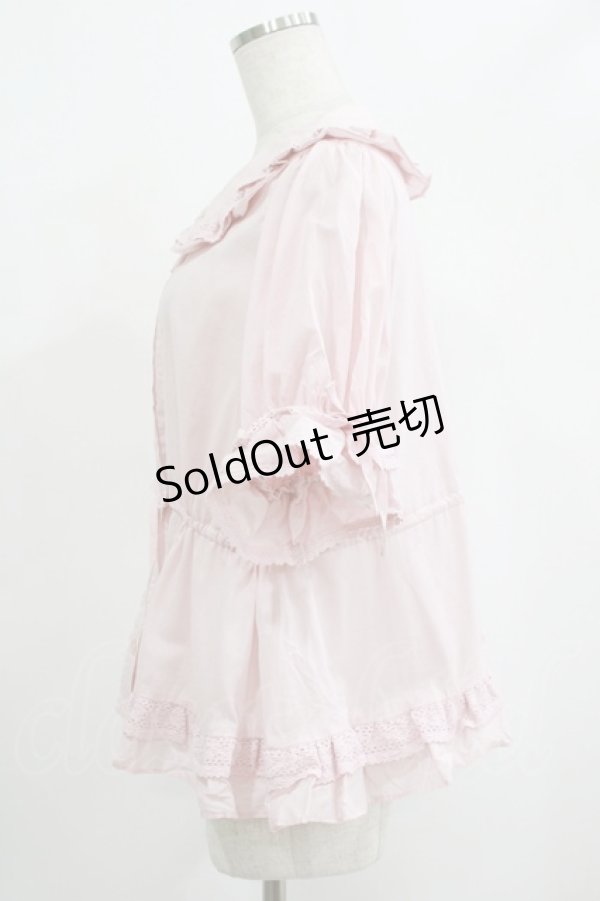 画像2: Chalmiere / クラシックコットンブラウス M ピンク H-25-09-08-048-PU-BL-NS-ZH (2)