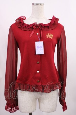 画像: Angelic Pretty / Sweetリボンカットカーディガン Free レッド H-25-09-08-1029-AP-TO-NS-ZH