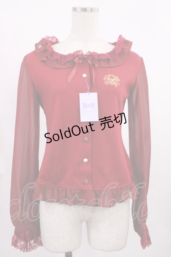 画像1: Angelic Pretty / Sweetリボンカットカーディガン Free レッド H-25-09-08-1029-AP-TO-NS-ZH (1)