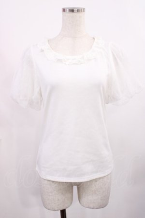 画像: axes femme kawaii / チュールフリルカットソー M オフ H-25-09-08-1030-AX-TO-NS-ZH