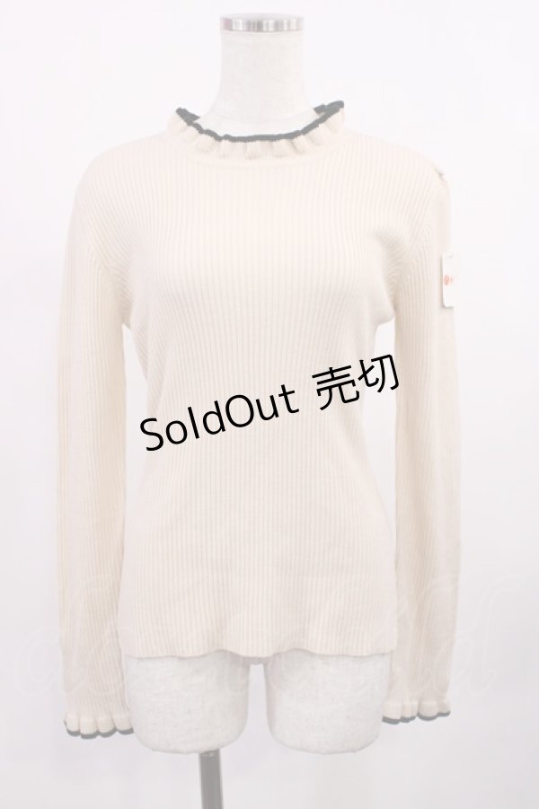画像1: F&A / 配色使いリブニットプルオーバー Free IVORY H-25-09-08-1031-LO-TO-NS-ZT0911H (1)