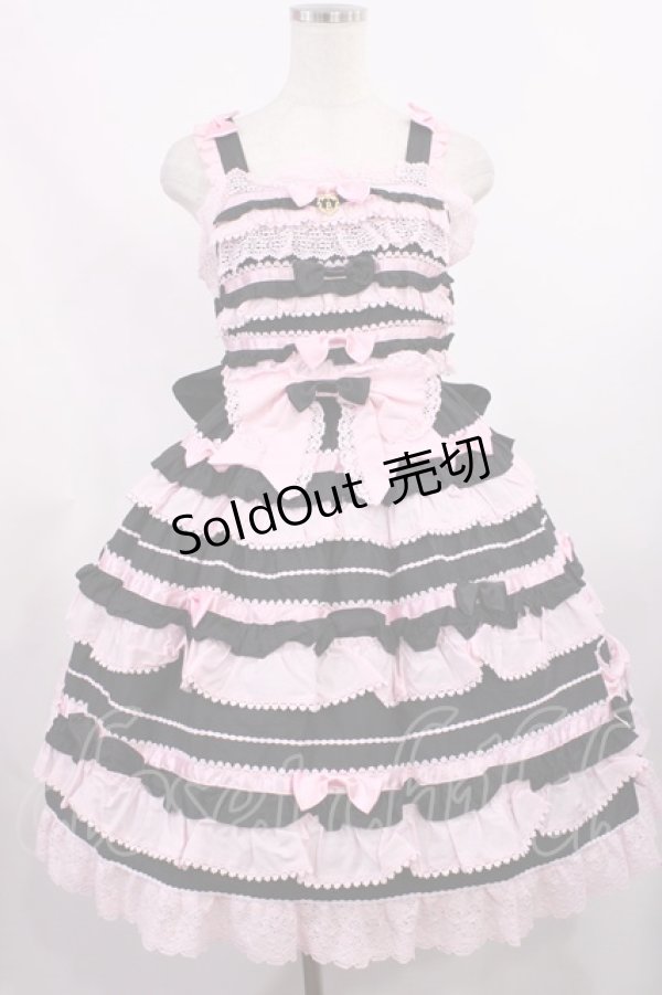 画像1: BABY,THE STARS SHINE BRIGHT / Bonbon Parfumジャンパースカート Free ブラック/ピンク H-25-09-08-1005-BA-OP-NS-ZH (1)