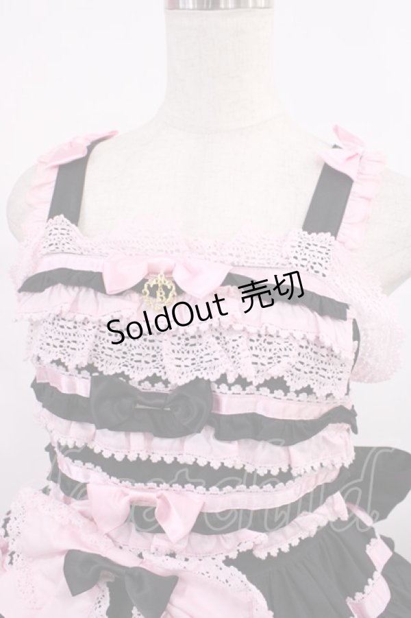 画像4: BABY,THE STARS SHINE BRIGHT / Bonbon Parfumジャンパースカート Free ブラック/ピンク H-25-09-08-1005-BA-OP-NS-ZH (4)