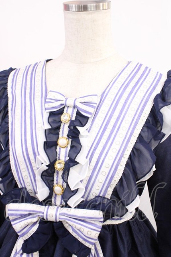 画像4: BABY,THE STARS SHINE BRIGHT / Lumiere eclatanteフリルワンピース Free ネイビー H-25-09-08-1010-BA-OP-NS-ZH (4)