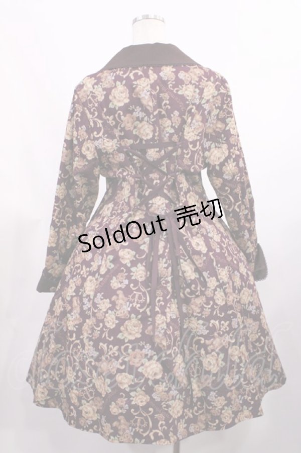 画像3: metamorphose / ゴブラン風くまちゃんコートワンピース サイズ1 ボルドー H-25-09-08-1012-ME-CO-NS-ZH (3)