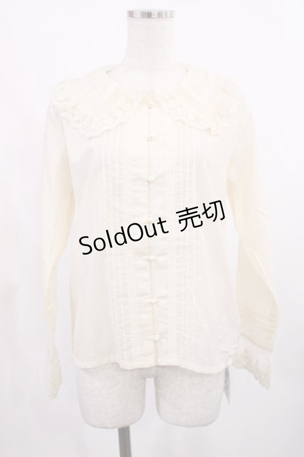 画像1: Fi.n.t / レース使いシアービッグカラーブラウス Free IVORY H-25-09-08-1024-CA-BL-NS-ZH (1)