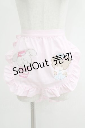 画像: axes femme kawaii / mikkoコラボ刺繍エプロン  ピンク H-25-09-08-064-AX-SK-NS-ZH