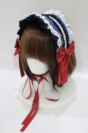 画像: metamorphose / ストロベリーガーデンフリルヘッドドレス  ネイビー H-25-09-08-079-ME-AC-NS-ZH