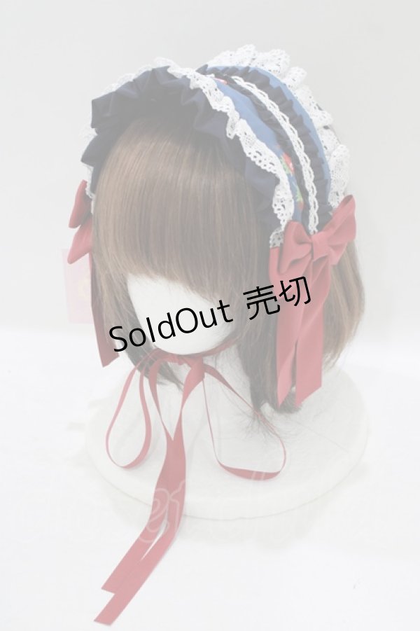 画像1: metamorphose / ストロベリーガーデンフリルヘッドドレス  ネイビー H-25-09-08-079-ME-AC-NS-ZH (1)