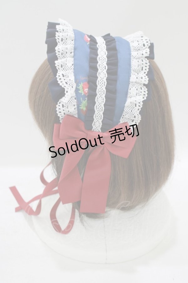 画像2: metamorphose / ストロベリーガーデンフリルヘッドドレス  ネイビー H-25-09-08-079-ME-AC-NS-ZH (2)