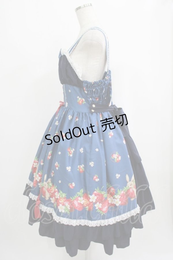 画像2: metamorphose / 【プラスサイズ】ストロベリーガーデンバッスルフリルジャンパースカート プラスサイズ ネイビー H-25-09-08-007-ME-OP-NS-ZH (2)