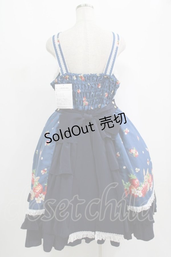 画像3: metamorphose / 【プラスサイズ】ストロベリーガーデンバッスルフリルジャンパースカート プラスサイズ ネイビー H-25-09-08-007-ME-OP-NS-ZH (3)