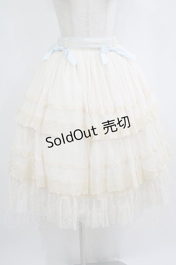 画像1: Hoshibako Works / リボンミルフィーユスカート Free サックス H-25-09-08-012-LO-SK-NS-ZH (1)