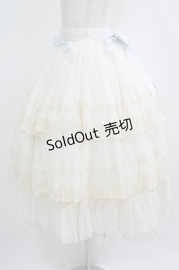 画像2: Hoshibako Works / リボンミルフィーユスカート Free サックス H-25-09-08-012-LO-SK-NS-ZH (2)
