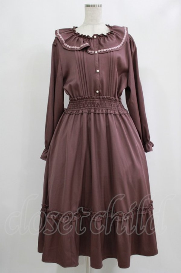 画像1: m petit by misako / AOK*フリルカラータックワンピース 4L 濃桃 H-25-09-08-017-LO-OP-NS-ZH (1)