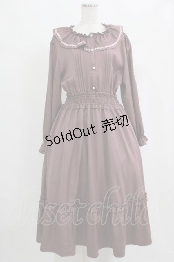 画像1: m petit by misako / AOK*フリルカラータックワンピース 4L 濃桃 H-25-09-08-017-LO-OP-NS-ZH (1)
