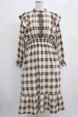 画像1: melume / makiコラボ/チェックワンピース 4L ブラウン H-25-09-08-020-GO-TO-NS-ZH (1)