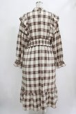 画像3: melume / makiコラボ/チェックワンピース 4L ブラウン H-25-09-08-020-GO-TO-NS-ZH (3)