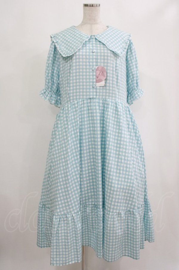 画像1: m petit by misako / AOKデシンギンガムOP 4L サックス H-25-09-08-025-LO-OP-NS-ZH (1)