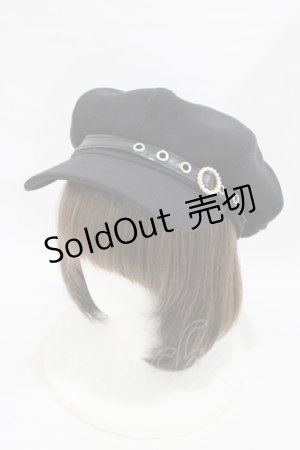 画像: Ank Rouge / パールバックルキャスケット  ブラック H-25-09-09-1001-CA-AC-NS-ZH