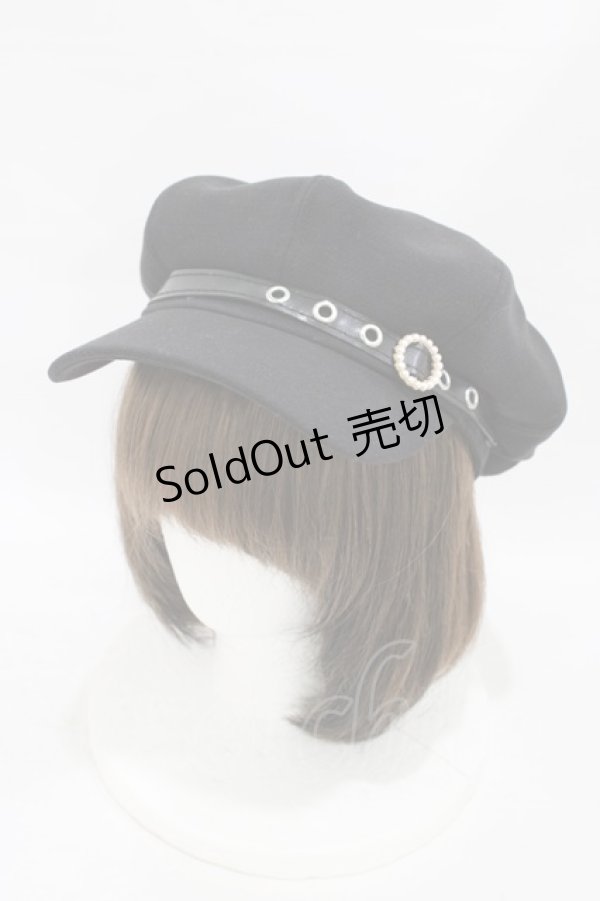 画像1: Ank Rouge / パールバックルキャスケット  ブラック H-25-09-09-1001-CA-AC-NS-ZH (1)