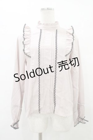 画像: Honey Cinnamon / 配色フリルトップス Free ピンク H-25-09-09-1044-LO-BL-NS-ZH