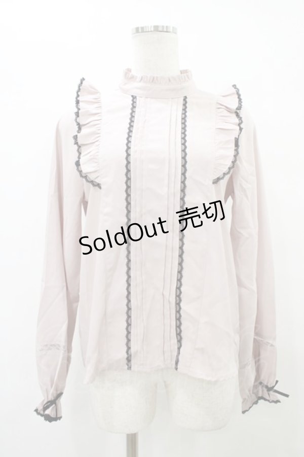 画像1: Honey Cinnamon / 配色フリルトップス Free ピンク H-25-09-09-1044-LO-BL-NS-ZH (1)